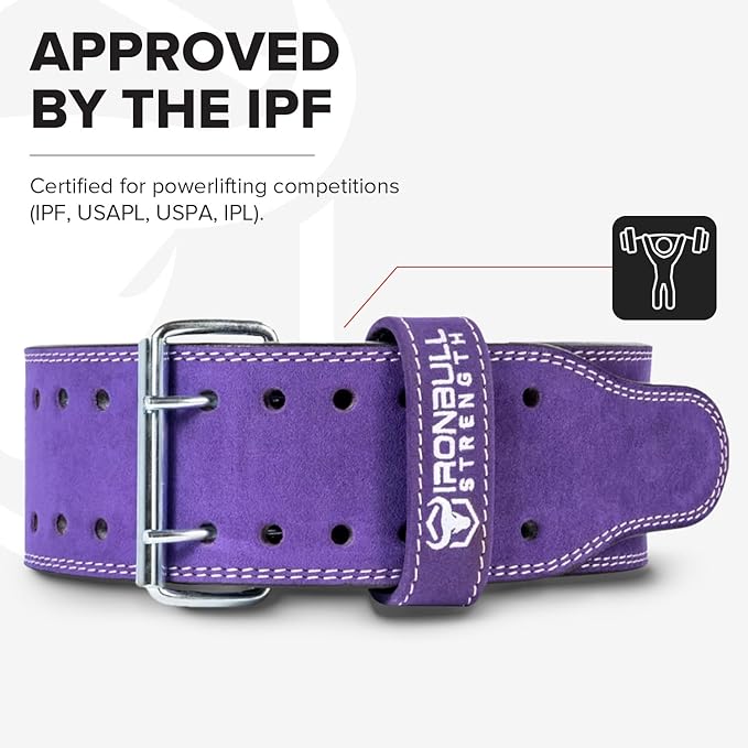 Powerlifting Belt - IPF Approved – Weight Lifting Belt 10mm - Prong Weightlifting Belt for Squats, Deadlift, and Bench Press – Lifting Belt Leather 4in for Men and Women – Back Brace for Gym, Workout, Strength Training, Strongmen & Power Lift
