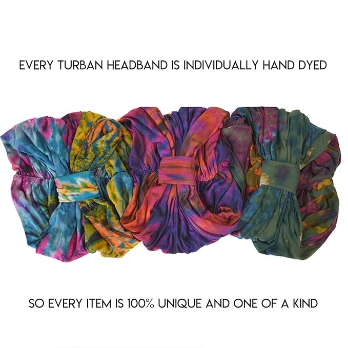 CHARM Hippie Headband Womens Turban - Boho Bandana Hair Wrap Men Head Band Scarf A