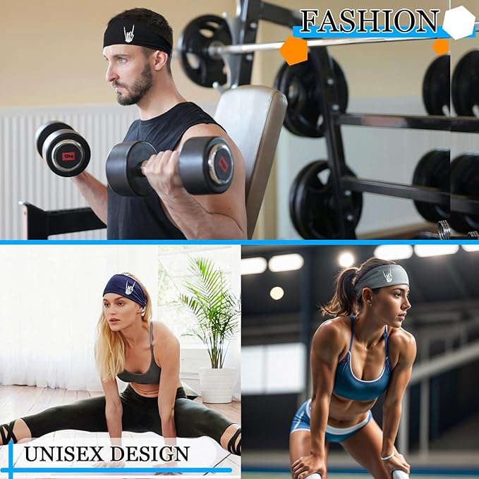 Sport Headbands for Men Sweat Band Head Bands 3pcs Sweatbands for Mens Workout Cooling Headband