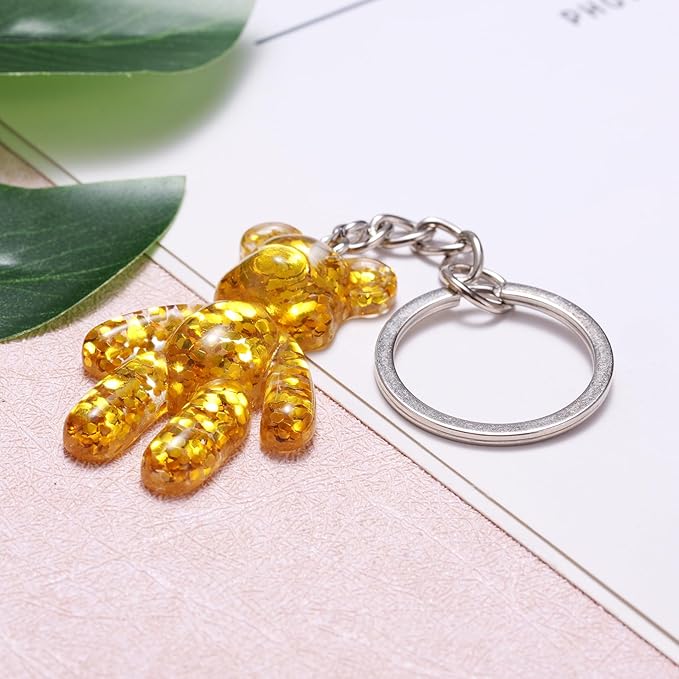 Worry Bear, Pocket Bear Hug, Anxiety Gifts for Women Men, Mental Health Positivity Gift, Stress Reliefs Gifts for Her, Thoughtful Gift for School Anxiety, Gold