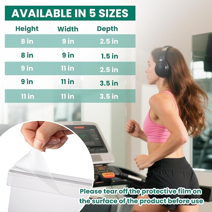 Jetec Treadmill Book Holder, Clear Acrylic Reading Rack for Treadmill Tablet Rack Universal Holder Tablet Magazines Books for Gym Exercising(9 x 8 x 2.5 Inches)