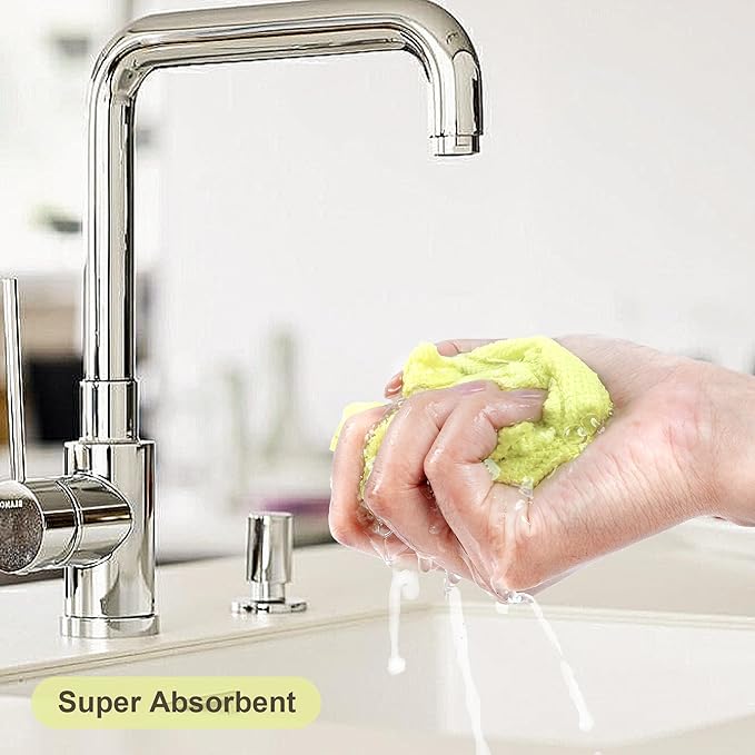 LIVOS Microfiber Cleaning Cloth Roll - 80 Pack, Reusable Paper Towels Tear Away Towels, Microfiber Towels for Cars, Super Absorbent Lint Free Cleaning Rags for House, Kitchen-Beige Yellow,11.5"x11.5"