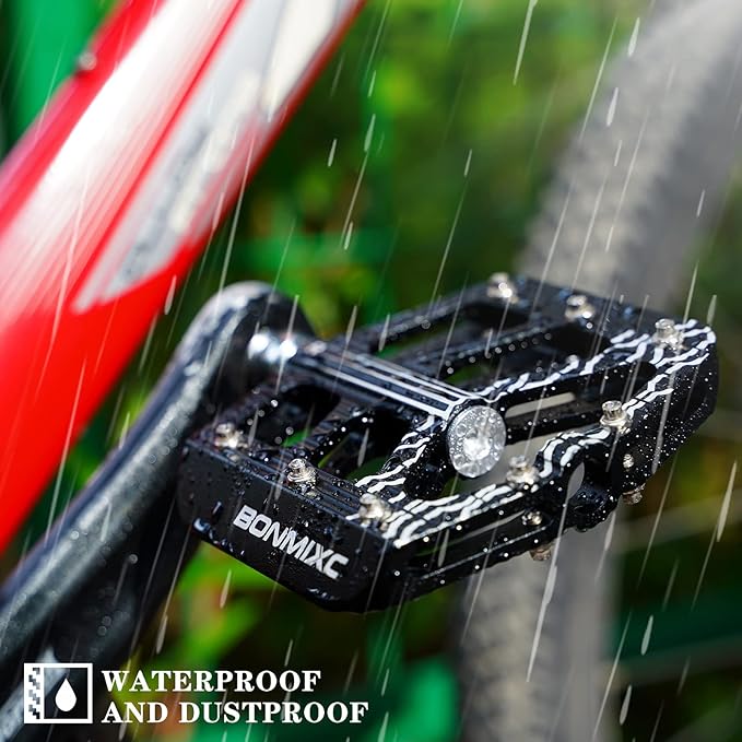 Bike Pedals 9/16 Mountain Bike Pedals Non-Slip Aluminum Alloy Large Platform Sealed Bearing Flat Road Bicycle Pedals