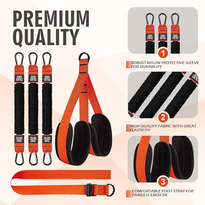 LEEKEY Resistance Bands, Exercise Bands with Handles,Pull Up Assist Bands - Bands for Working Out,Band for Men and Women Fitness Training, Physical Therapy,Home Workouts