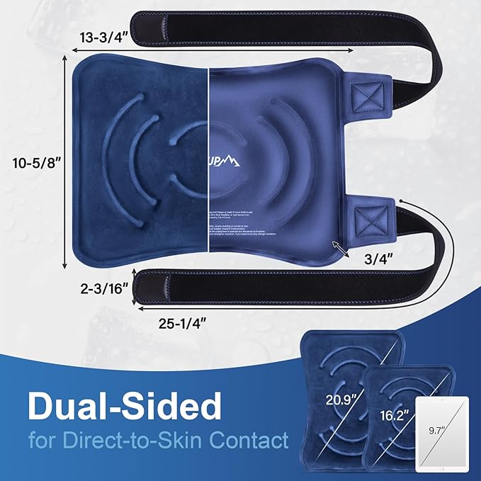 APEXUP Ice Pack for Knee Pain Relief, Large Reusable Wrap After Surgery, Flexible Gel Cold Pack for Injuries, Pain Relief for Back, Shoulder, Elbow, Ankle and Leg (Navy Blue, L, 1PK)