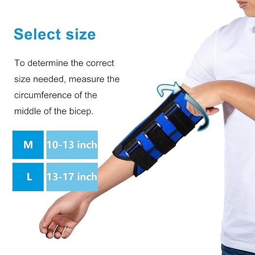 Elbow Brace, Night Splint Support for Cubital Tunnel Syndromean, Ulnar Nerve, Stabilizer Brace for Fix Elbow, Prevent Excessive Bending at night, Fits Left and Right Arms,Women, Men (M)