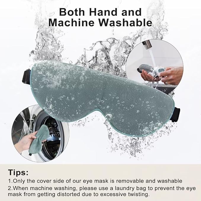 KOVNLO Heated Eye Mask, Washable USB Electric Moist Heat Warm Compress for Eyes, Eye mask with Flaxseed for Dry Eyes, Blepharitis, Chalazion, MGD, Stye Eye Treatment