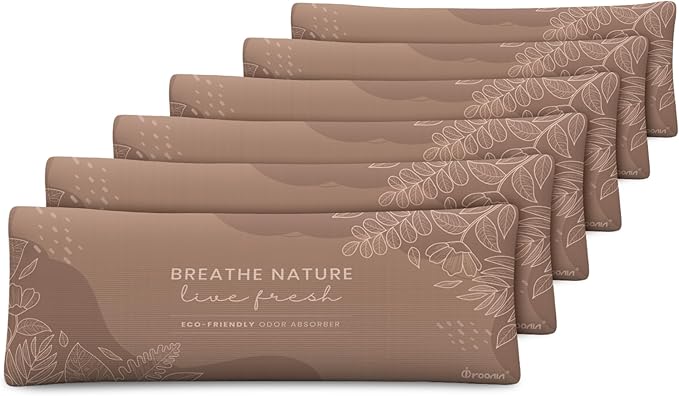 Roonin Shoe Deodorizer Insert - Shoe Odor Elimination - Activated Charcoal Odor Absorber - Odor Eliminator For Shoes - Shoe Freshener - Boot Deodorizer (6-pack)