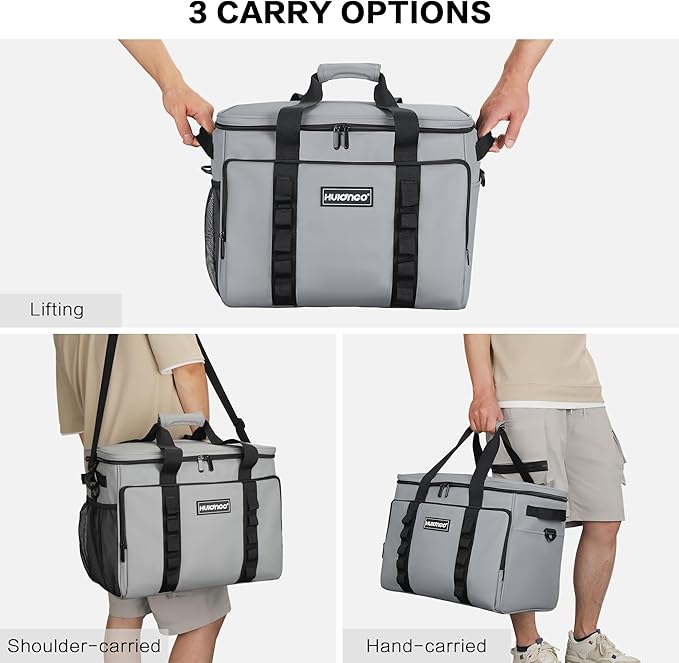 Soft Insulated Cooler Bag Collapsible Large Travel Coolers Soft Sided Coolers Ice Chest, Leakproof, Waterproof