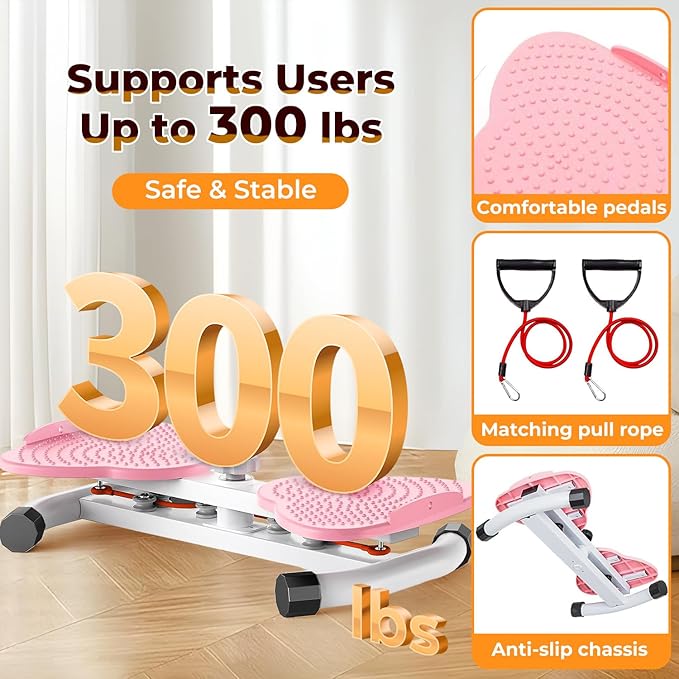 Ab Twister Board,300 lbs Capacity,Slim Waist and Core Ab Exercise,Foot Massage Design,Noiseless Home Gym Exercise