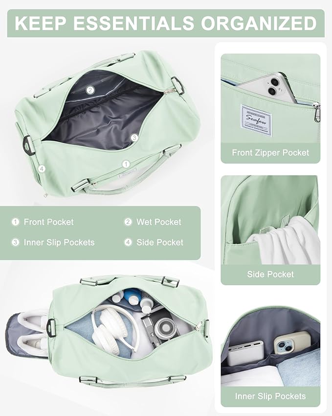 Gym Bag Womens,Travel Duffel Carry on Bag Sport Tote Bag Weekend Overnight Bag