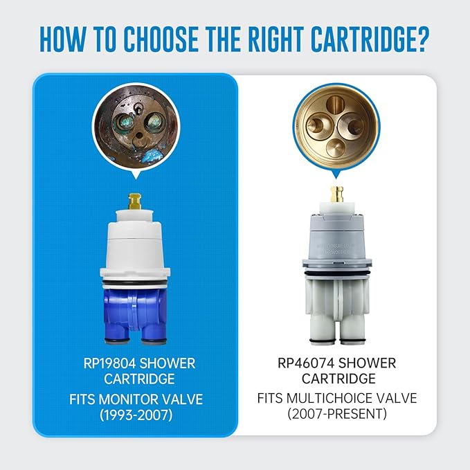 RP19804 Shower Cartridge Compatible with Delta Faucet 1300/1400 Series, Shower Faucet Parts Replacement Pressure Balance Cartridge for Delta Select Monitor Valves(1993-2007)