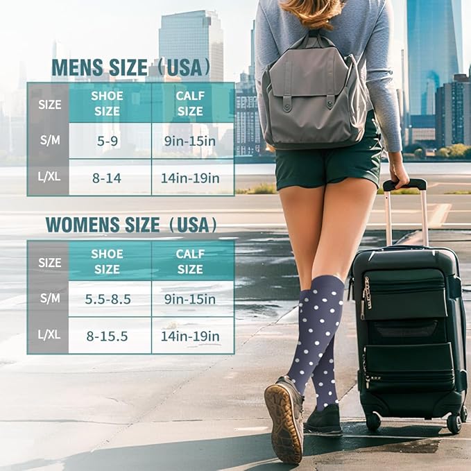 BLUEENJOY Copper Compression Socks for Women & Men (6 pairs) - Best Support for Nurses, Running, Hiking, Recovery