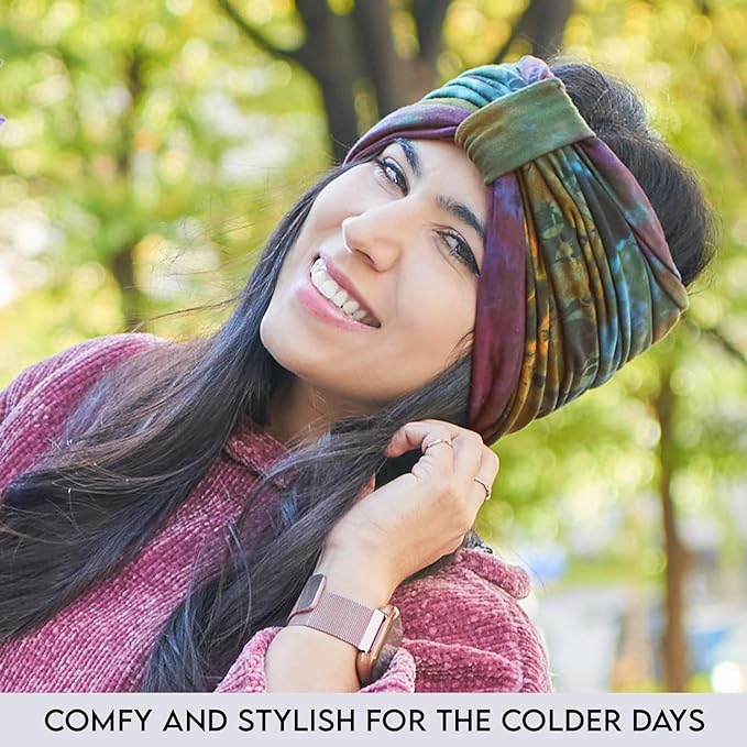 CHARM Hippie Headband Womens Turban - Boho Bandana Hair Wrap Men Head Band Scarf C