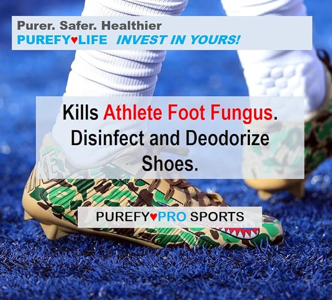 Purefypro Sports Equipment Disinfectant Spray - (4oz, 2pk) Kills 99.9999% MRSA, HIV, Athlete Foot Fungus, Virus and Fungi. No Rinse, No Residue. Sports Pads, Yoga Mats, Shoes, Boxing Gloves Euipment