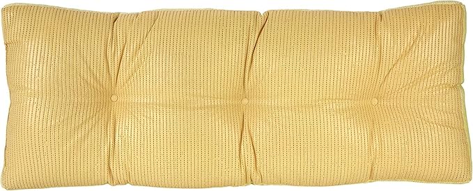 Klear Vu The Gripper Omega Non-Slip Tufted Bench Cushion for Indoor Furniture, Entryway Storage, Bay Window, Corner Nook or Piano Seat, 43 Inches, 15 Yellow