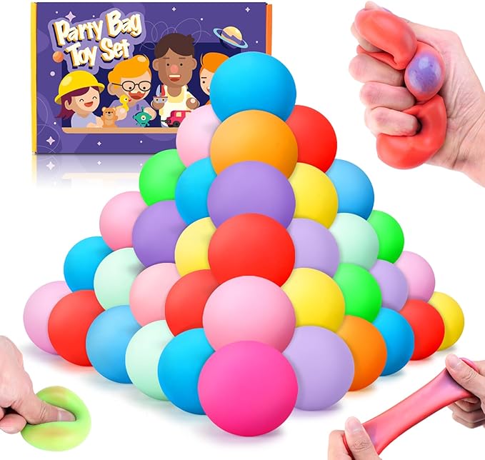 72Pcs Slow Rising Stress Balls,Color-Chaning Stress Balls for Kids,Fidget Sensory Toys for Relief,Autism Toys,Stocking Stuffers,Kids Party Favors