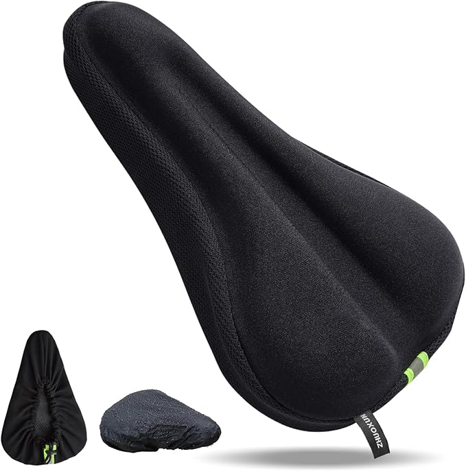 Bike Seat Cushion - Bike Seat Cover for Men & Women Comfort, Bike Cushion for Narrow Bike Seat, BMX, MTB & Road, Bicycle Seat Cushion Fit for Peloton, Spin and Stationary Bike, Indoor Outdoor Cycling