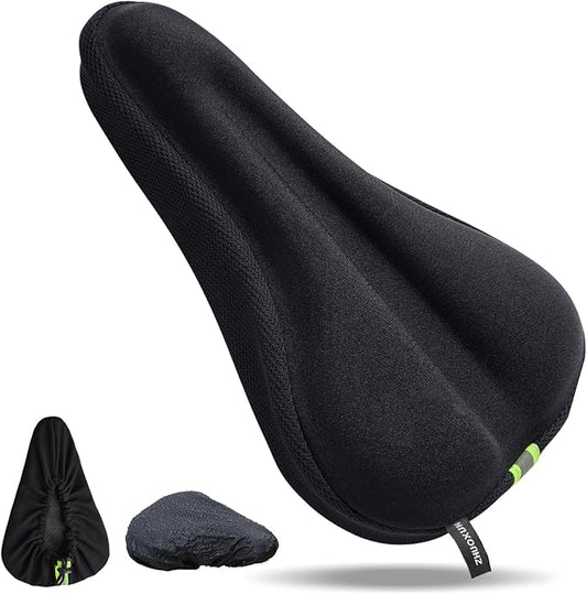 Bike Seat Cushion - Bike Seat Cover for Men & Women Comfort, Bike Cushion for Narrow Bike Seat, BMX, MTB & Road, Bicycle Seat Cushion Fit for Peloton, Spin and Stationary Bike, Indoor Outdoor Cycling
