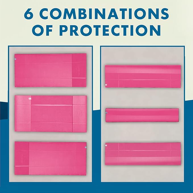 Foldable Yoga Mat Thick, in 6 Combinations; Greater Support and Protection for Joints, Body Alignment System, and Sections for Hands and Feet. Non-slip texture and water-resistant