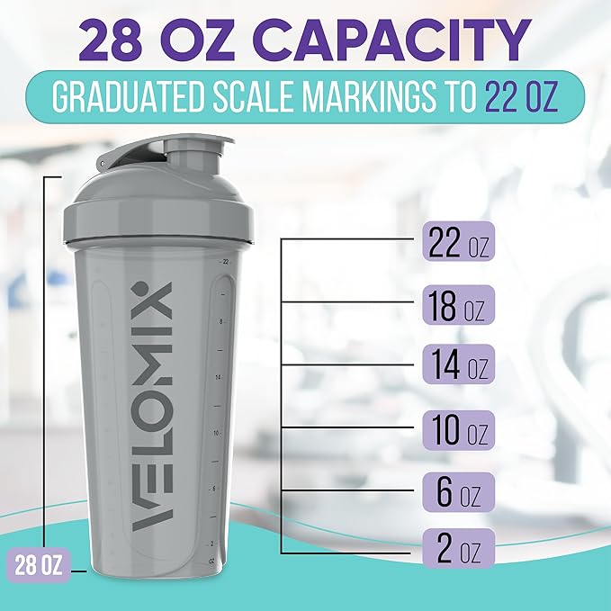 -4 Pack- 28 oz Protein Shaker Bottles for Protein Mixes - 4x Wire Whisk | Leak Proof Shaker Cups for Protein Shakes | Protein Shaker Bottle Pack (Silver Mix)