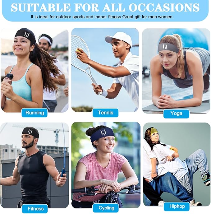 3pcs Sweat Bands Headbands Men Sweatbands Headbands for Women Christian CrossSports Running