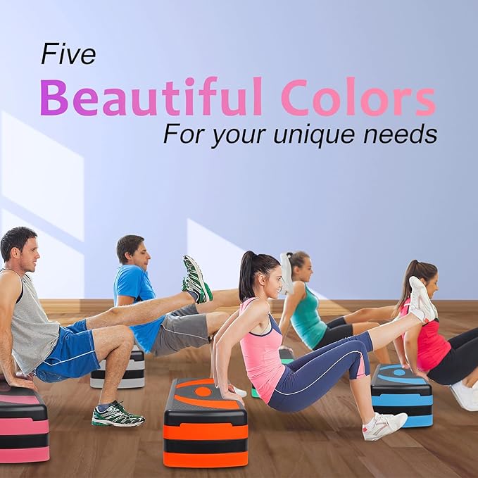 Exercise Workout Aerobic Step Platform Trainer, 31" Aerobic Stepper with 4"-6"-8" Adjustable Height Risers