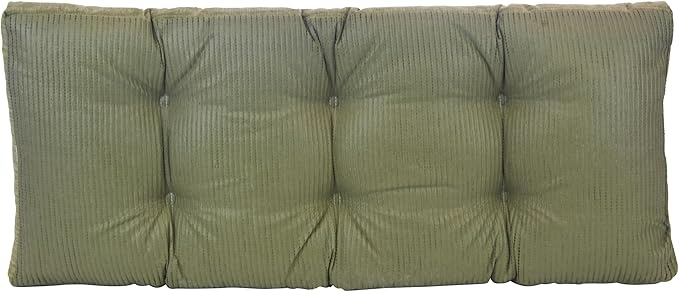 Klear Vu Corner Nook or Piano Seat Omega Non-Slip Tufted Bench Cushion for Indoor Furniture, Entryway Storage, Bay Window, 33 Inches, 11 Green