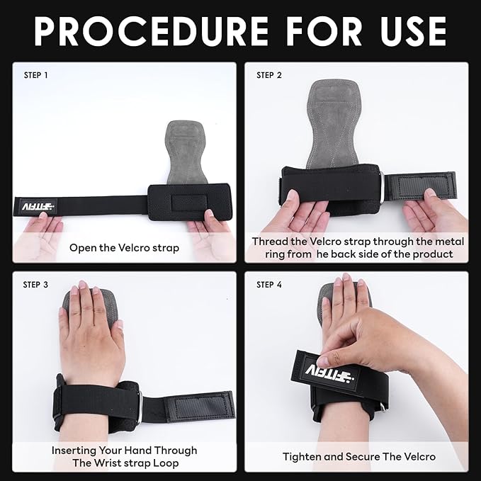 Weight Lifting Wrist Strap, Double Leather Weightlifting Wrist Straps for Gym Strength Training, Neoprene Padded Wrist Wraps - for Men & Women (Pair)