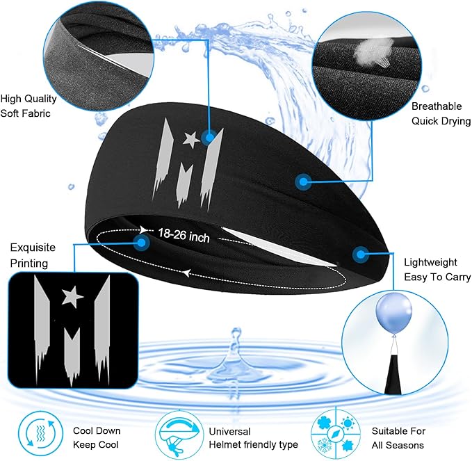 3pcs Sweat Bands Headbands Men Sweatbands Headbands for Women Christian CrossSports Running