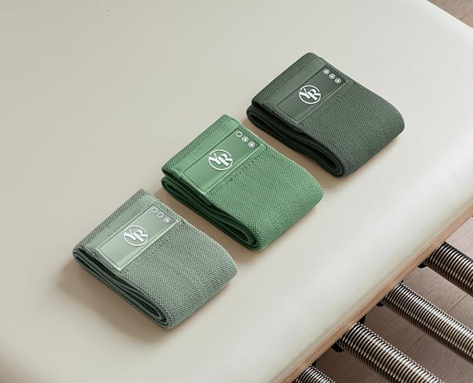 Fabric Booty Band Set for Pilates and Other Workouts- 3 Levels of Resistance 100% Latex Free