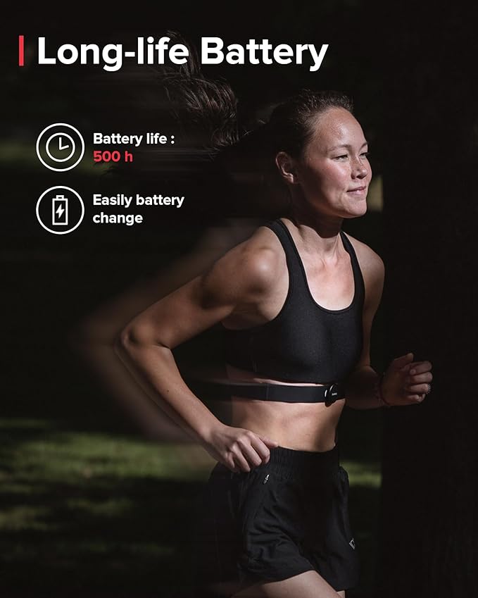 SUUNTO Smart Heart Rate Belt, Accurate Bluetooth Heart Rate Measurement Sensor, Multiple sports Comfortable fit for Running & Swimming, 500H Long Battery Life with Internal Memory, Waterproof, Black