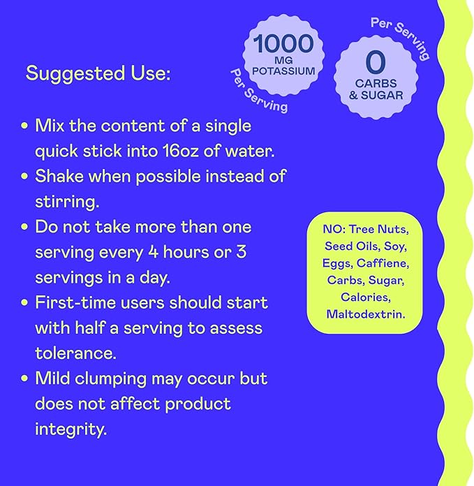 Hi-Lyte K1000 Electrolytes Sticks Unflavored Keto & Performance, 30 Servings