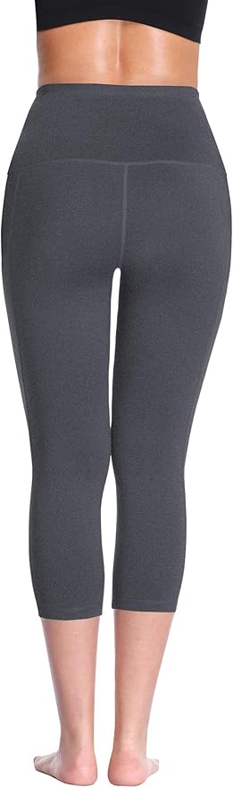 NELEUS Women's Tummy Control High Waist Capri Running Leggings Yoga Pants with Pocket