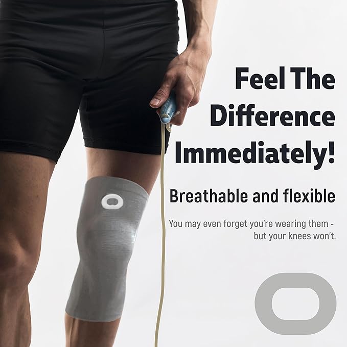 Crucial Compression Knee Sleeve (1 Pair) - Best Knee Braces for Knee Pain for Men & Women - Non-Slip Knee Support for Running, Weightlifting, Basketball, Gym, Workout, Sports