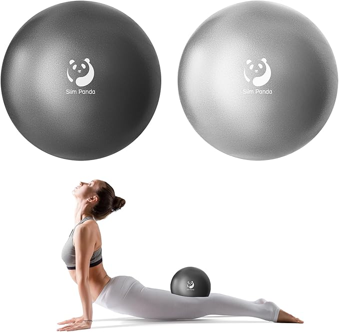 Slim Panda Pilates Ball, 9 Inch Small Exercise Ball, Anti Burst Mini Yoga Ball for Stability, Workout, Barre, Core Strength, Physical Therapy, Balance, Stretching
