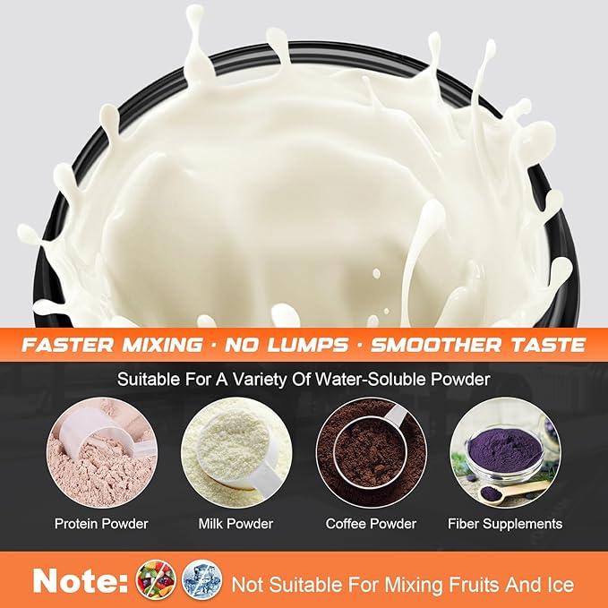 Electric Shaker Bottle, 24oz Lockable Blender Cup Electric Protein Shaker Bottles, Tritan USB C Rechargeable Mixer, Portable Shaker Cups for Protein Shakes for Men Women, Black and Orange