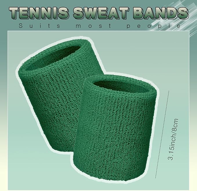 12 Pack Sweatbands Sports Wristband Cotton Sweat Band for Men and Women, Good for Tennis, Basketball, Running, Gym, Working Out