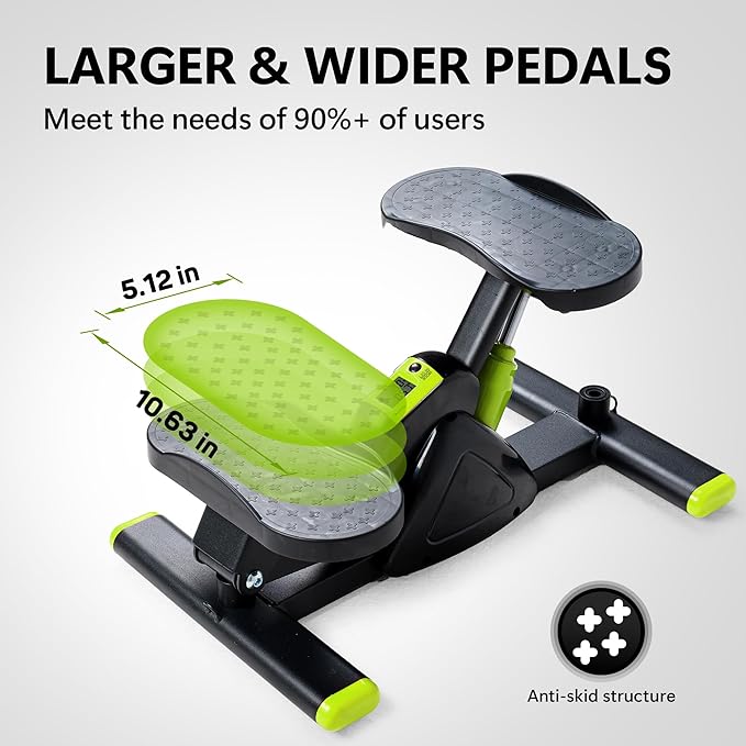 Leikefitness Steppers for Exercise Mini Stair Stepper, Cardio Workout Equipment, Twist Stair Stepper with Resistance Bands Up-Down Motion for Full Body Workout Exercise Equipment for Home