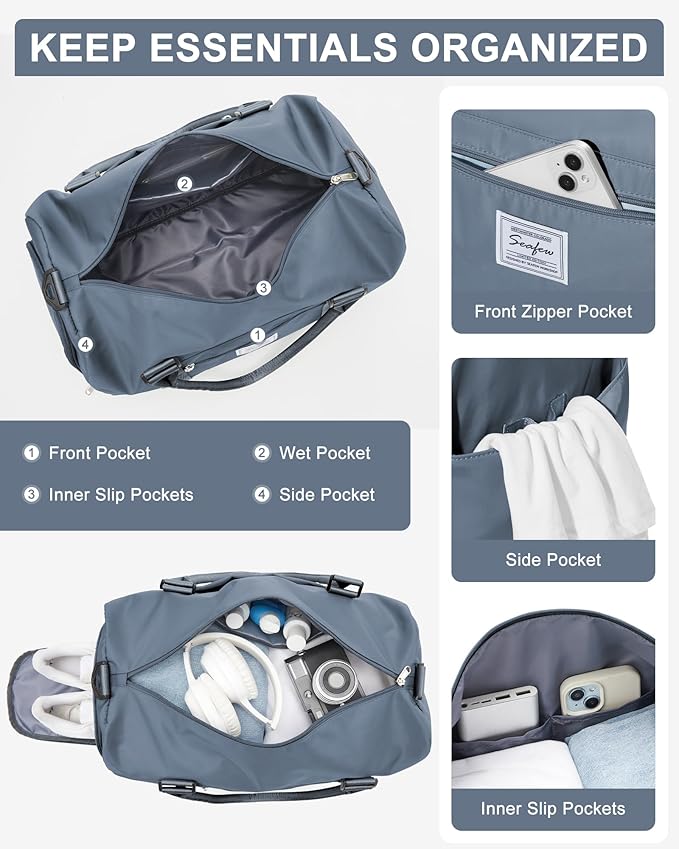 Gym Bag Womens,Travel Duffel Carry on Bag Sport Tote Bag Weekend Overnight Bag