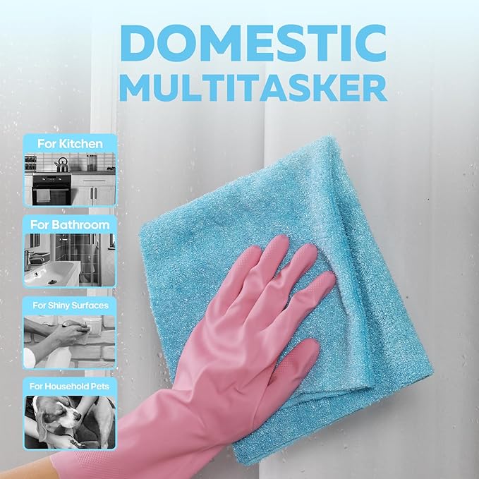 Fantasticlean XL Tear-Away Microfiber Cleaning Cloth Roll, 16'' by 16''- 36 Sheets, Thick & Large Detailing Towels, Ultra Absorbent, Lint-Free Reusable Wipes for Home, Car or Outdoor (Glossy Blue)