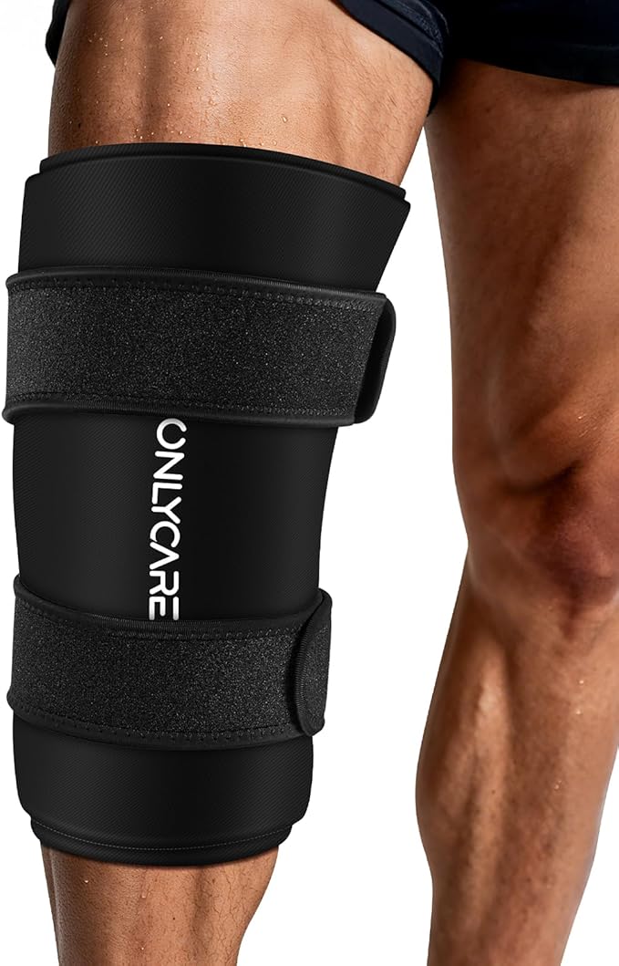 Knee Ice Pack, ONLYCARE Soothing Knee Compression Sleeve for Injuries, Upgraded Gel Cold Wrap, Hot & Cold Therapy, Reusable for Meniscus, Arthritis, ACL, MCL Pain Relief, Injury Recovery (M)