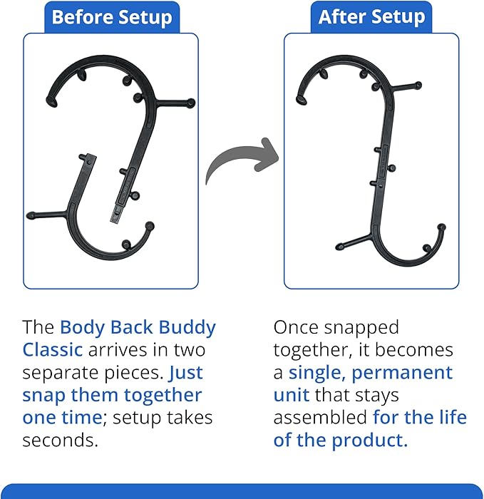 Body Back Buddy Classic USA Made Handheld Full Body Massage Cane Pressure & Trigger Point Massage Tool for Deep Tissue Pain Relief - Dual Massage Hooks for Back, Shoulder, Neck. Manual Back Massager