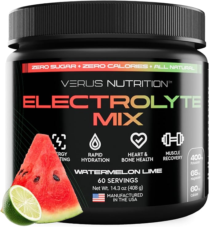 Electrolytes Powder No Sugar- Zero Calorie Hydration Powder | Sugar Free Electrolytes for Fasting, Keto & Vegan | Natural Ingredients Electrolyte Mix for Energy Boost, 60 Servings