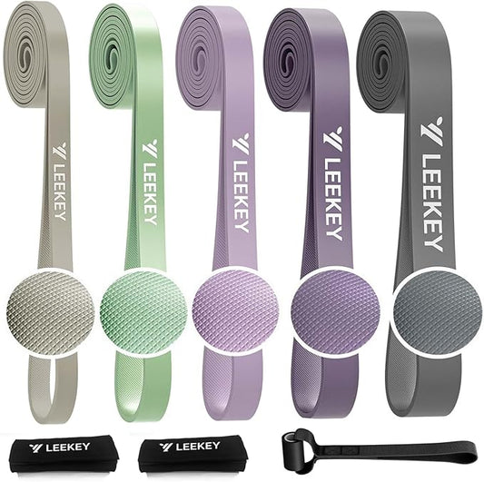 LEEKEY Resistance Bands Set for Pull-Up Assistance & Full-Body Training, Multi-Level Exercise Bands with Bag for Home Workouts, Physical Therapy, Strength Training (Men/Women)