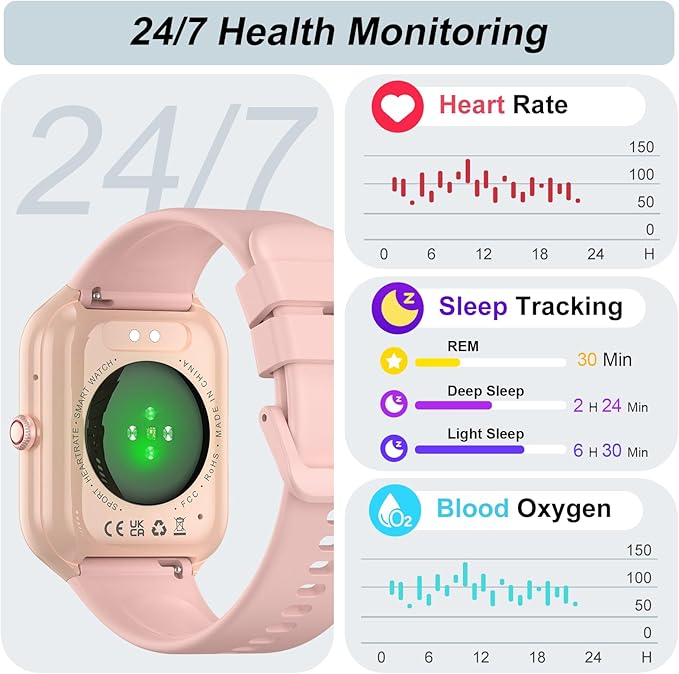 Smart Watch, Smartwatch for Men Women 110 Sport Modes Fitness Watch, Smart Watches with Sleep Heart Rate Monitor, Pedometer, IP68 Waterproof for iOS Android