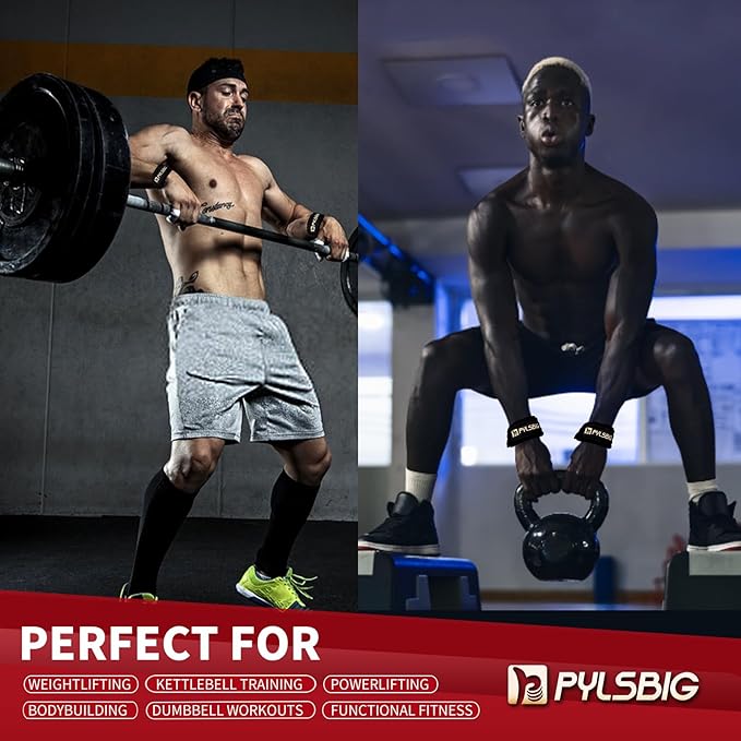 Gym Lifting Straps for Weightlifting, Bodybuilding, Powerlifting & Deadlift - 4mm Padded Neoprene Wraps, Nylon Non-Slip Wave-Shaped Fabric - Extra Wrist Support for Men & Women, 24inch