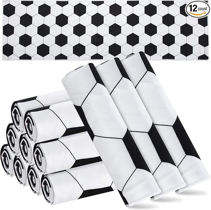 12 Pcs Cooling Towel 40 x 12 Inch Basketball Baseball Football Volleyball Soccer Softball Microfiber Fast Drying Towel for Gift Women Men
