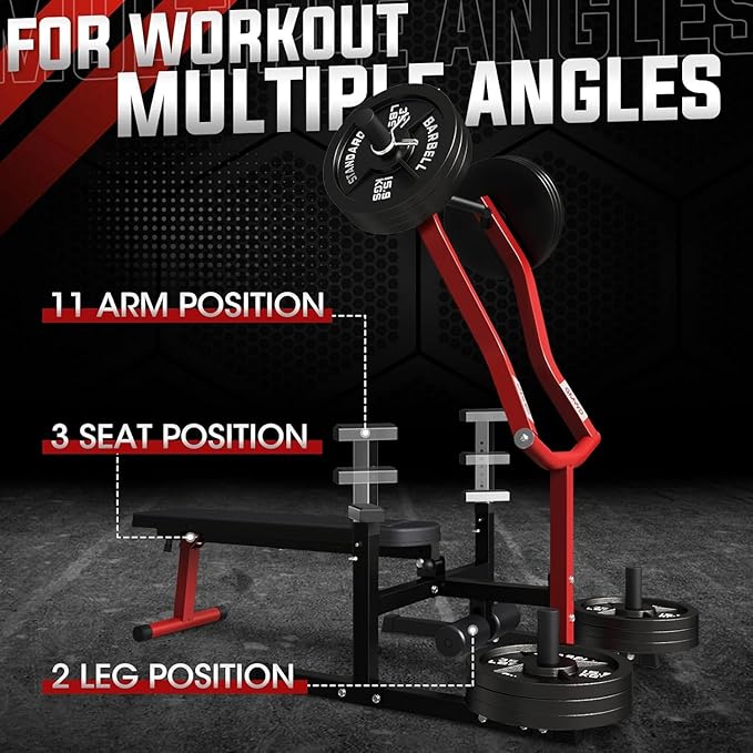 GMWD Chest Press Machine, 1050LBS Bench Press Machine with Independent Converging Arms, Adjustable Flat Incline Bench for Chest, AB Workouts, Shoulder Home Gym Equipment, V1