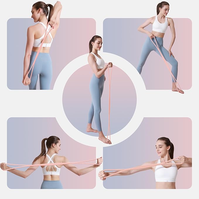 Luminous Resistance Bands, 8 Shaped Exercise Bands, with Handles Band for Arms, Back, Shoulder Stretch, Resistance Bands Women Men, Gift for Yoga Lover/Beginner, Not Break